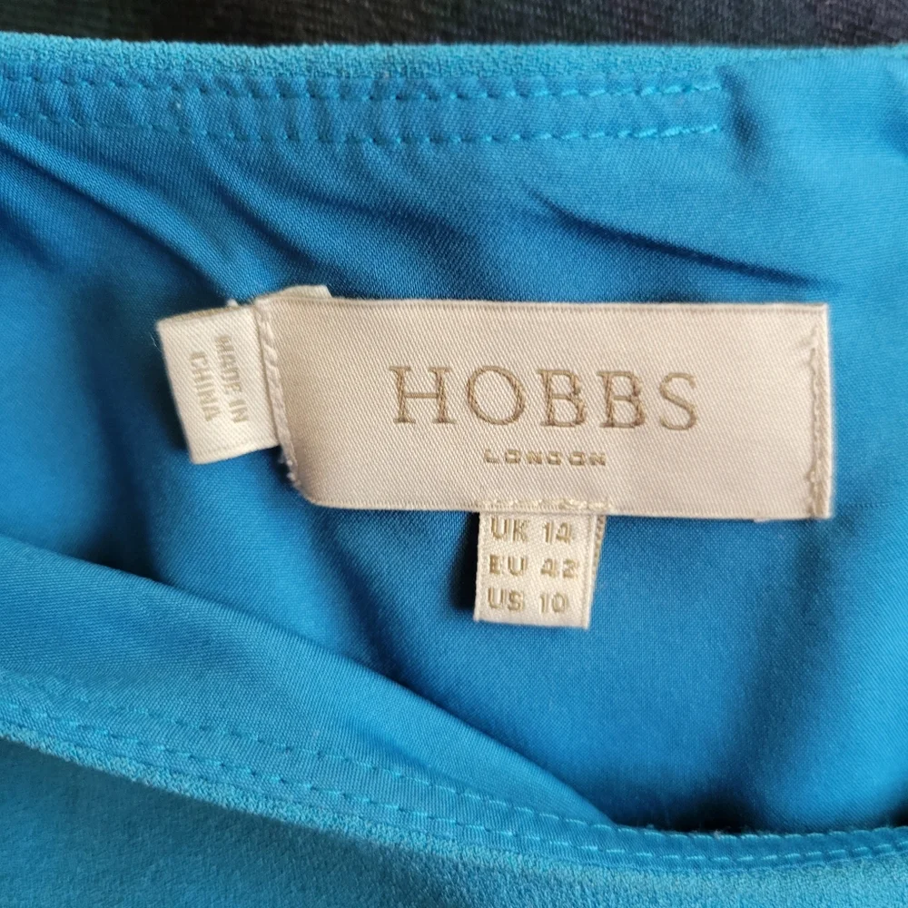 Hobbs teal short sleeve Sheath dress size 10 - Picture 2 of 5